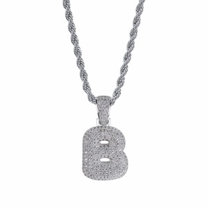 BES Hip Hop ciondolo 26 lettere <span class=keywords><strong>collana</strong></span> Micro pavimentata CZ alfabeto Charm Collier <span class=keywords><strong>collana</strong></span> personalizzata da <span class=keywords><strong>uomo</strong></span> Hiphop gioielli - Product Image 5