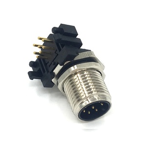 Chất Kết Dính Thông Tư Nối M12 Nam 8P Phải Angled PCB Loại IEC 61076-2-101 Front Panel Núi Trung Quốc Nhà Máy - Product Image 3