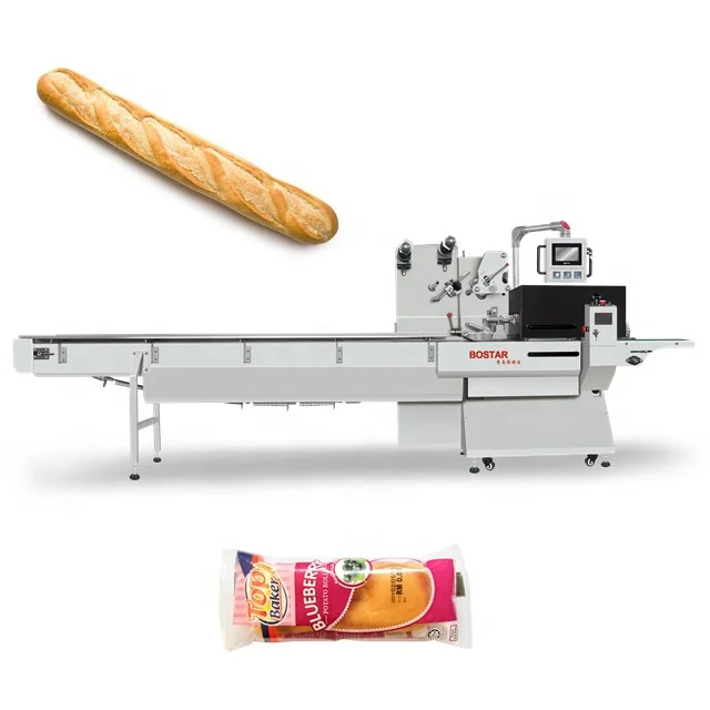 Автоматическая Горизонтальная маленькая машина для упаковки хлеба, торта, печенья