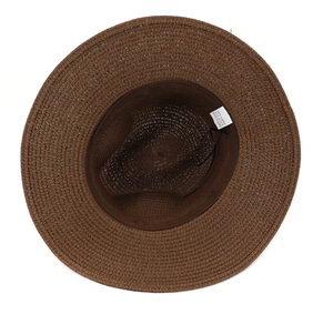 B8 Summer Outdoor Beach Cap British Style Jazz <strong>Straw</strong> Hat Wide Brim Vintage <strong>Fedora</strong> for Men Women Sunscreen Panama Sun Hats - Product Image 6