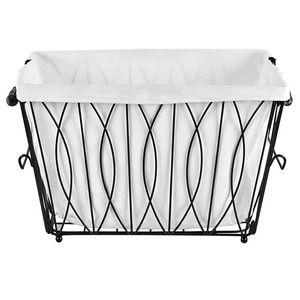 Carrito de lavandería de metal plegable para el hogar y el hotel al por mayor con cesta de hierro extraíble y bolsa de lona - Product Image 3