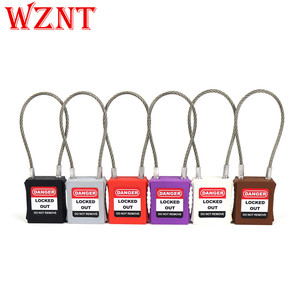 Candado de Seguridad con Cable de Acero y Grillete, Operado con Llave, Duradero, en Colores Rojo/Amarillo/Verde/Marrón, OEM, Modelo NT-APC175 - Product Image 6