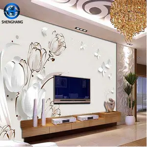 Damask 5d wallpaper designs flower pattern great hd 8d effect in China cheap price wholesale