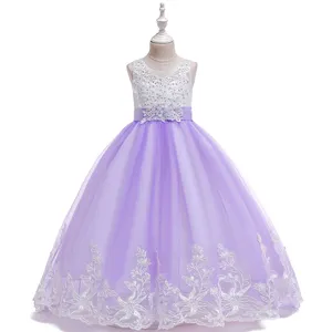 MQATZ लड़कियों के कपड़े 8 साल बड़ी लड़की पार्टी दिलाना बच्चों प्रोम मंजिल लंबाई शादी की पोशाक बच्चों की शादी फूल वस्त्र एल. पी.-231
