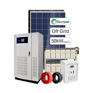 Sunpal gerador de energia solar, fora da grade 50000 w, sistema de painel solar de 50000 w 50kw 360v para venda