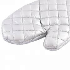 Kitchen Bakery Heatproof Microwave Baking Oven Mitt <strong>Gloves</strong> <strong>Silver</strong> White - Product Image 4