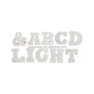 Commercio all'ingrosso bianco MDF 3d luce di intaglio in legno lettere