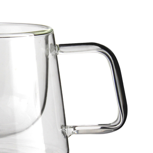 Wholesale Reusable New Design 300ミリリットルDouble Wall Glass Tea Cup Coffee Mug Custom Logo With Handle - Product Image 4