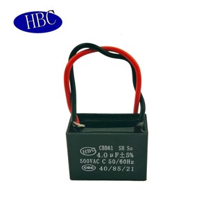 HBC Motor Run Rohs <span class=keywords><strong>300vac</strong></span> <span class=keywords><strong>Cbb61</strong></span> Condensador 6UF Ventilador <span class=keywords><strong>Cbb61</strong></span> Condensador <span class=keywords><strong>50</strong></span>/<span class=keywords><strong>60Hz</strong></span> Condensador de poliestireno - Product Image 4