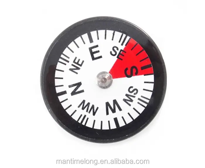 mini white 30mm compass rotary style compass with liquid