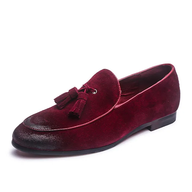 2022 New Design Tassels Loafers Fashion Design Red Men Dress Shoes Loafers