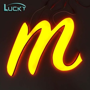 河南運トレーディングミニピザサインLEDダブルライトアクリルレターサイネージ - Product Image 4
