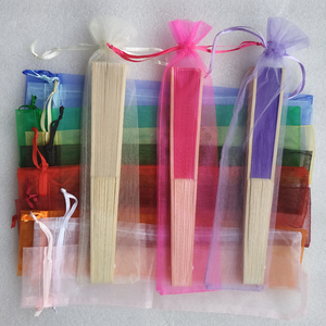 Éventail en <span class=keywords><strong>organza</strong></span> avec cordon de serrage pour fête et mariage - Product Image 1