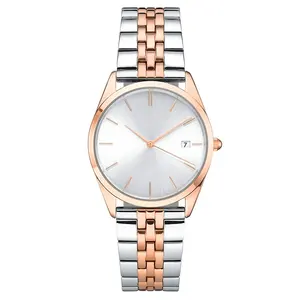 Relógio feminino personalizado pvd, relógio dourado rosa moderno forma de diamante