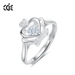 High Quality Dance Stone Handmade Jewelry Diamond Girls Silver Rings