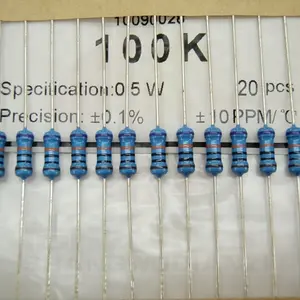 China manufacturer hot sale 1/16w 1/6w 0.125w 1/8w 1/4w 0.25w 1/2W 0.5Watt 1w 2w 3w 5w Metal Film Resistor