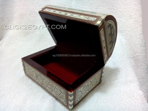 Boîte à bijoux en bois avec mosaïque égyptienne J25, nacre - Product Image 3