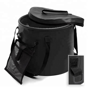 Đen Ráp Gấp PVC Bãi Biển Lưu Trữ Xô Nước Với Nắp - Product Image 2