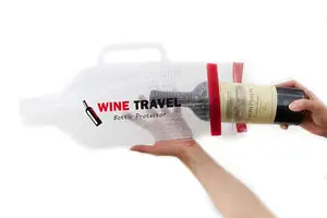 Plastic Wine Bottle Protection Transport Bag With Handle Pvc Bubble Laminated Material
