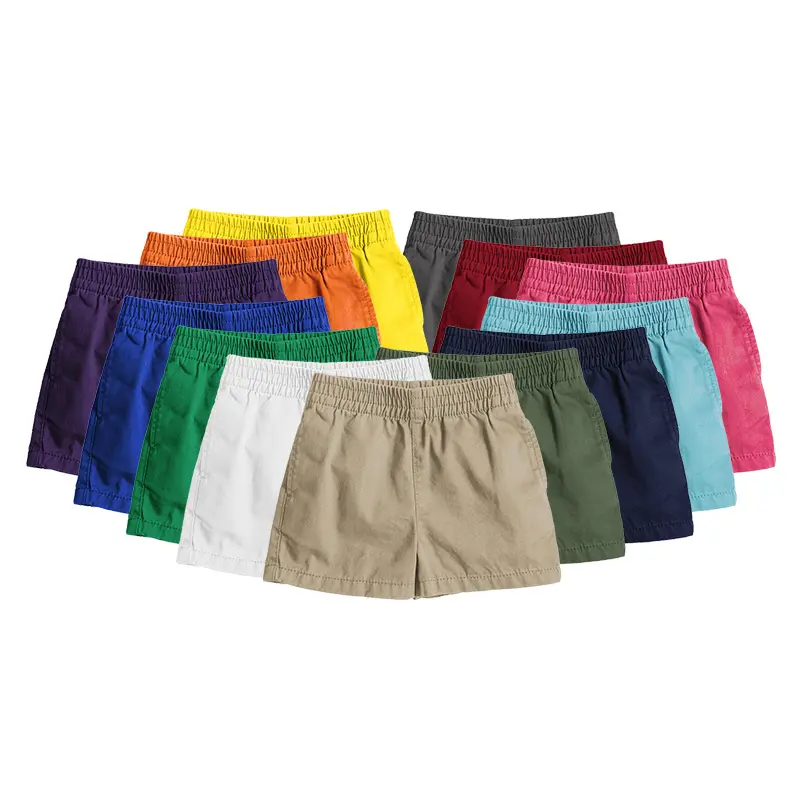 Pantalones cortos con diseño de cintura elástica de colores para bebés