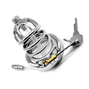 FRRK 67mm कैथेटर के साथ 304 स्टेनलेस स्टील पुरुष शुद्धता डिवाइस घुमावदार अंगूठी शुद्धता पिंजरे एसएम सेक्स खिलौने लिंग पिंजरे keyholder के साथ - Product Image 4