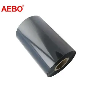 Aebo ริบบิ้นถ่ายโอนความร้อน S12แบบพรีเมี่ยมสำหรับสติกเกอร์บาร์โค้ดสติกเกอร์สีดำแบบกำหนดเองเกรด A +