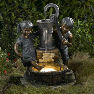 Gran jardín al aire libre escultura arte del metal <span class=keywords><strong>de</strong></span> bronce <span class=keywords><strong>fuente</strong></span> <span class=keywords><strong>de</strong></span> niño y niña - Product Image 4
