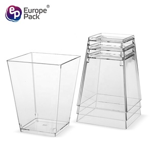 <span class=keywords><strong>Caja</strong></span> <span class=keywords><strong>fuerte</strong></span> para lavavajillas, suministros de fiesta de grado alimenticio, taza cuadrada desechable de plástico para mousse, 160ml - Product Image 5