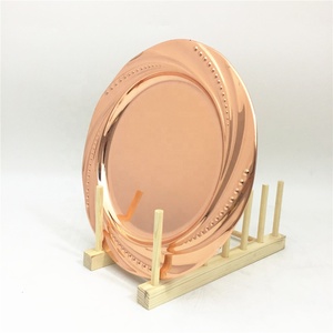 Assiettes de présentation en acier inoxydable or rose pour mariage, vente en gros à prix abordable - Product Image 4