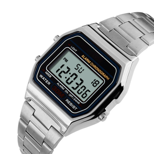 Skmei-montre-bracelet pour hommes, alarme numérique, mouvement japonais, à Quartz, en acier inoxydable, à Led, éclairage général, nouvelle mode - Product Image 2