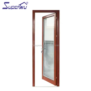 Aluminum Wood Door 10 Years Warranty Wooden Color Aluminum Frame Casement Door With Cheap Price