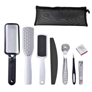 Nuovo arrivo Pedicure raspa Foot File Callus Remover 8 in 1 set di Pedicure per rimuovere pelli dure e calli della pelle screpolata