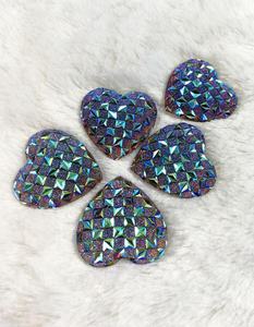 35มม. ลูกปัดเรซิ่นรูปหัวใจติ<span class=keywords><strong>ด</strong></span>บนต่างหูเม็ดกลมและพลอยเทียมด้านหลังเรียบเย็บบนรองเท้าด้านบนเป็นของตกแต่งขายดี - Product Image 1