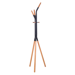 <span class=keywords><strong>Hotel</strong></span> multifuncional de madera maciza Perchero de pie sombrero gancho ganchos para chaqueta árbol con trípode - Product Image 4