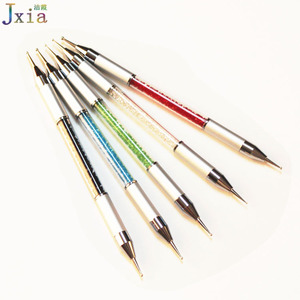 2018 Jiexia गर्म चांदी धातु संभाल 5pcs सेट नाखून सौंदर्य उपकरण 2 रास्ता Rhinestones शैली कील कला Dotting पेन - Product Image 3