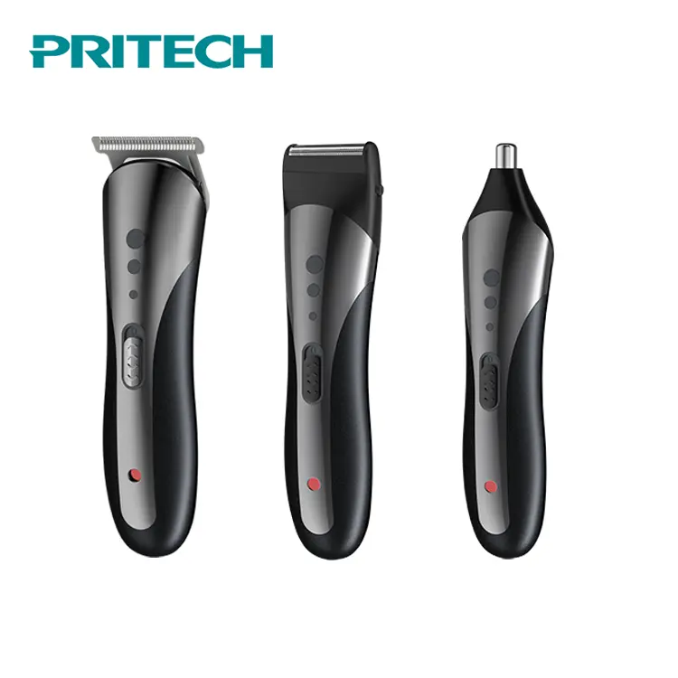 PRITECH Multi Function 3 in1 Rechargeable Hair Trimmer Electric Hair Clippers Set