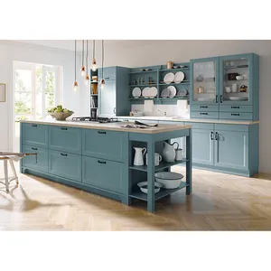 Resistente al agua de alto brillo gabinete de cocina blanco Borde de PVC de bandas de madera cocina gabinete de cocina MDF
