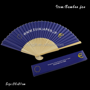 พัดกระดาษจีนพิมพ์ลายสีทองบนกระดาษไม้ไผ่สีดำแบบกำหนดเองได้ - Product Image 3
