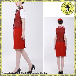 Chaleco y falda de uniforme de <span class=keywords><strong>azafata</strong></span> de aerolínea naranja - Product Image 2