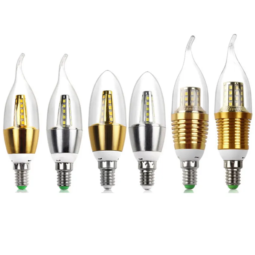 LED Candle Light Bulb C35 E12/E14 4W for Chandelier Lighting