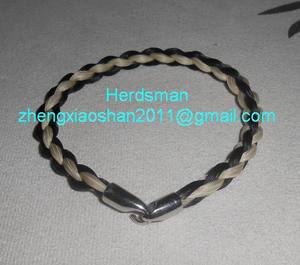Bracelets de cheveux de <span class=keywords><strong>cheval</strong></span> naturels faits à la main, bijoux, boucles d'oreilles et collier en poils de <span class=keywords><strong>cheval</strong></span> réels avec fermoirs en acier inoxydable - Product Image 5
