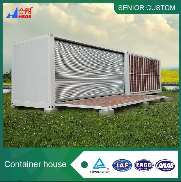 Premanufactured có thể gập lại chế tạo 40ft sang trọng bằng gỗ container nhà bán