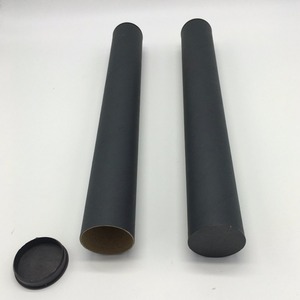 Custom black paper tube box packaging with plastic plug