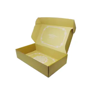 HOT New Corrugated Box Amarelo Free Custom Design Mais barato Promoção de alta qualidade Reciclável Caixa ondulada Amarelo