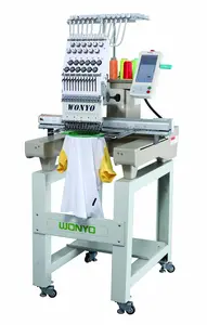 Máquina de cabezal de bordado computarizado único para el copete de la camiseta de espacios de prendas terminado el bordado