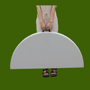 Bon marché, tables de banquet rondes en PEHD pour hôtel restaurant, <span class=keywords><strong>table</strong></span> à manger de mariage <span class=keywords><strong>pliante</strong></span> en plastique blanc - Product Image 6