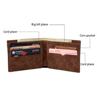 Dompet RFID Koin Gaya Pendek PU Pria Kasual Bisnis Logo Kustom, Dompet Kulit Minimalis Tempat Kartu Obral Promosi