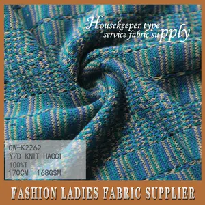 Shaoxing Chine cicheng textile faire pour passer commande 100% polyester tricoté Y/D Hacci fabirc