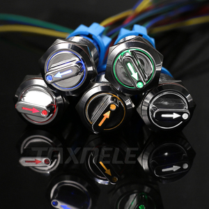 Nút Ấn Xoay Kim Loại Led 19Mm 22Mm Chốt Đồng 2 <span class=keywords><strong>3</strong></span> Nút Bấm Công Tắc Nút Xoay 2NO 2NC Xoay Nút Xoay - Product Image 2