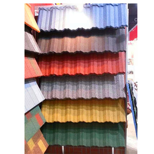Tôle de <span class=keywords><strong>toiture</strong></span> décorative en aluminium revêtue de pierres colorées, type plat traditionnel, pour hôtel - Product Image 1